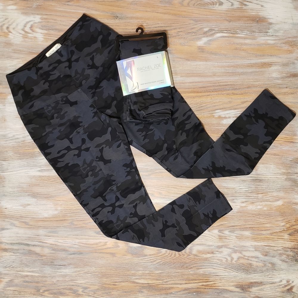 Rachel Zoe Black Camo Leggings Women's Size Large